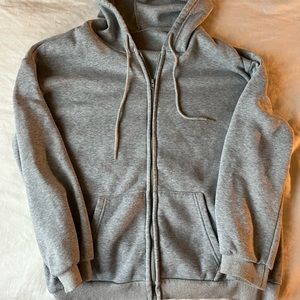grey shein zipup